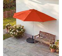 Sombrilla semicircular Parla, sombrilla para balcón, protección UV 50+, poliéster/aluminio, 3 kg, color terracota, con soporte, 270 cm