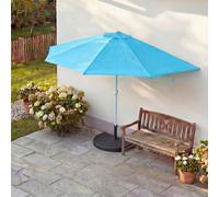 Sombrilla semicircular Parla, sombrilla para balcón, protección UV 50+, poliéster/aluminio, 3 kg, color turquesa, con soporte, 300 cm