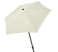 Sombrilla Terraza Hexagonal UV50 Mástil Inclinable con Manivela Ø270 Cm, Crema
