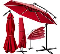 Sombrilla terraza Mali roja 350cm LED solar inclinable UV30+