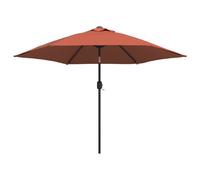Sombrilla vidaXL con iluminación LED, mástil de acero, 300 cm, color terracota