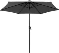 Sombrilla vidaXL con iluminación LED y mástil de aluminio, 270 cm, color antracita