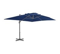 Sombrilla Voladiza De Jardín Poste De Aluminio Azul Azure 4x3 M Vidaxl