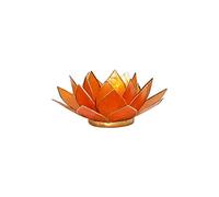 Something Different - Portavelas flor loto - Concha de capiz - Naranja chakra 2