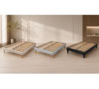Somier ÉLU con láminas base estable cómoda y ventilada: Gris claro / 180 x 200 cm