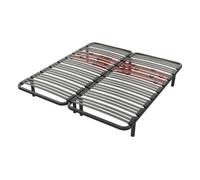 Miroytengo Somier multiláminas con Reguladores Lumbares, Firmeza Adaptable, Tubo 40x30 mm y Laminas de Haya Natural Con o Sin Patas, en Varias Medidas With legs 160x200cm