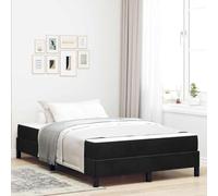 Sommier tapizado con colchón minimalista rectangular Negro 120x200 cm | Cama tipo Box Spring con colchón Negro 120 x 200 cm tela tapizada moderna con somier y base de madera resistente