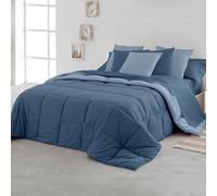 SOMNI HOME Edredón Nórdico Bicolor Cama 180 cm Tacto Plumón. Duvet Nórdico. Reversible Cálido Suave Ligero. Cama Doble. Calidad 400 gr. Color Marino - Celeste 270x260
