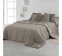 SOMNI HOME Edredon Nórdico Bicolor Cama 80/90 cm. Tacto Pluma. Duvet Microfibra Reversible Cálido Ligero. Cama Individual. Calidad 400 gr. Color Beige - Arena 180x260