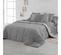 SOMNI HOME Edredón Nórdico Bicolor Reverisble Cama 150 cm Duvet Microfibra Cálido Comodo Ligero. Cama Matrimonio. Calidad 400 gr. Perla - Marengo 250x260