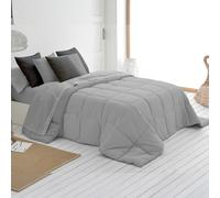 SOMNI HOME Edredón Reversible Nórdico Bicolor Otoño Cama 150/160 cm Duvet Tacto Pluma Microfibra Cálido Comodo Ligero. Cama Doble. Primavera Verano 200 gr. Perla - Gris 250x260