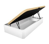 Somnia Descanso - Canapé Abatible Apertura Lateral de Madera con Gran Capacidad, Espacioso, Transpirable y Resistente, Esquinas Redondeadas, 90 x 190, Blanco