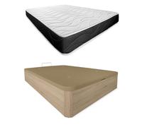 Somnia Descanso - Pack Colchón Viscoelástico Bombay Reversible Grosor 23cm + Canapé Madera Abatible Gran Capacidad | Color Cambria 90 x 200