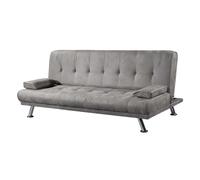 Somnia Descanso - Sofá Cama Clic Clac Tipo Libro de 3 Plazas Modelo Cleo con Cojines Decorativos, Diseño Moderno, Práctico y Funcional, Gris Cemento