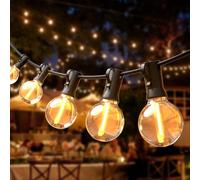 SON4SUN Guirnalda Luces Exterior, 10M Cadena Luminosa para Interiores con 25 + 3 Globe LED Bombillas G40, Perfecto para Jardín, Patio, Fiesta, Cafe.