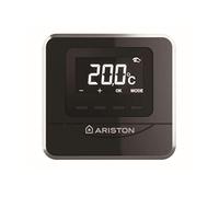 Sonda ambiente modulante inalámbrica de nueva generación, display retroiluminado de 7 segmentos, compatibilidad con Ariston Net y protocólo BusBridgeNet, color negro (Referencia: Ariston 3319116)