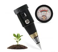 Sonda de metal Medidor de humedad de pH de suelo para uso en granja de jardín, diseño portátil, 165 mm de largo, acabado negro, probador de doble función, rango de pH de 3 a 8, rango de pH del 10 al