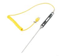 Sonda de sensor de temperatura de termopar tipo K de acero inoxidable -50 ° C a 500 ° C Alambre de resorte flexible para medición de líquidos de horno de piscina (NR-81539)