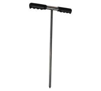 Sonda para la toma de muestras de suelo con altura ajustable de 32-48 pulgadas, con mango en forma de "T", fabricada en acero inoxidable, con punta afilada y diseñada para ser un instrumento de prueba
