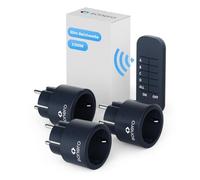 sonero® Juego de enchufes controlados por radio 2300 Watts - 1x control remoto, 3x enchufes para uso interior, alcance 30m, antracita, enchufe tipo F, no compatible con FR tipo E