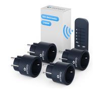 sonero® set di prese radio 2300 watt - 1x telecomando, 4x prese per uso interno, portata 30 m, antracita