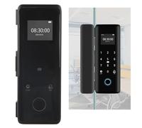Sonew Cerradura de Puerta de Vidrio Digital, Contraseña de Huella Dactilar, Tarjeta IC, Desbloqueo, Cerradura de Puerta de Entrada sin Llave para Oficina, Hogar