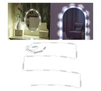 Sonew Espejo de tocador LED Luz frontal DIY Luces de maquillaje estilo Hollywood Luz blanca fría Color Cinturón de luz regulable Cinturón de luz de espejo USB