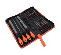 Sonew Juego de Limas Profesionales de 17 Piezas con Estuche de Transporte - Limas Planas y de Aguja Semicirculares en Acero con Alto Contenido de Carbono T12 para Desbarbar Metal, Madera y Plástico