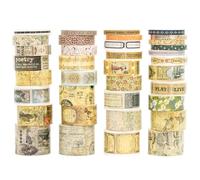 Songdao 36 rollos Washi Tape Set, Cinta Vintage Adhesivo Decorativo Obra de Arte Inspirada Hoja de Oro Masking Tapes para Artes, Bullet Journal, Scrapbooking, Bricolaje (Duke Jorge)