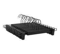 SONGMICS 12 Perchas para Pantalones con Pinzas, 35 cm de Largo | Perchas de Plástico para Faldas, Ahorran Espacio, Ganchos Giratorios de 360° CRP02BK12