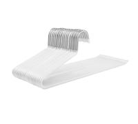SONGMICS 20 Unidades Perchas para Pantalones, de Metal Cromado, Antideslizantes, 38 x 13 cm, Ahorro de Espacio, Blanco