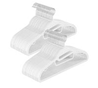 SONGMICS 50 Perchas de Plástico, Apertura en Forma de U, Antideslizantes | Ahorro de Espacio, 0,6 cm de Grosor, 41 cm de Largo, Gancho Giratorio 360º, Blanco Nube, Colección Breanna CRP041W05
