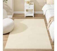 SONGMICS Alfombra, 120 x 170 cm, Alfombra Antideslizante, Decoración del Hogar, para Salón, Dormitorio, Lavable a Máquina, Estilo Moderno, Beige Capuchino TAR012LZ02