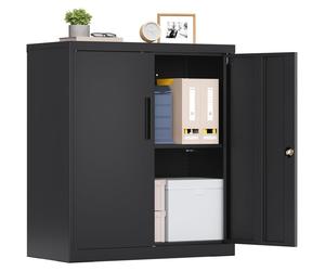 SONGMICS, archivador con cerradura, con 2 puertas, 80 x 40 x 90 cm – Tamaño: 2 estantes