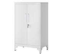 SONGMICS Archivador de Oficina, Armario Multifuncional, 2 Puertas, con Cerradura, Almacenamiento de Acero, para Sala de Estar, Gris Mate OMC012G01