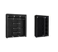 SONGMICS Armario Closet Organizador Textil Plegable Color Negro 175 X 150 X 45 Cm Ryg12B + Armario De Tela, Organizador Textil Plegable, Zapatero, 175 X 110 X 45 Cm, Color Negro Lsf007