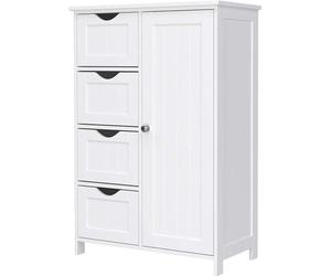 Songmics - Armario con 4 cestas y puerta - Blanco