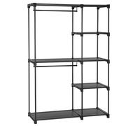 SONGMICS Armario de Ropa, Armario Plegable, Perchero con Barras, Armario de Almacenamiento Abierto, Organizador de Almacenamiento, Guardarropa, Dormitorio, 43 x 112 x 165 cm, Gris/Negro Black