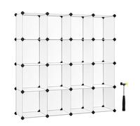 SONGMICS Armario modular zapatero estantería organizador plástico，Blanco LPC44L