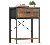 SONGMICS BELLAH Colección - Mesita de Noche, Mesa Auxiliar con Cajón, Mesilla con Estante Inferior, Cómoda, para Dormitorio, Sala de Estar, 30 x 39,6 x 60,4 cm, Marrón Rústico LGS101K101