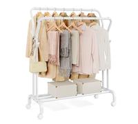 SONGMICS Burro para Ropa con Ruedas, Tubo de Acero, 100 kg