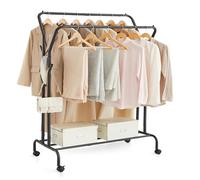 SONGMICS Burro para Ropa con Ruedas, Tubo de Acero, 100 kg