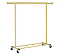 SONGMICS Burro Ropa con Ruedas, Perchero Burro Extensible con Carga Pesada, Capacidad de Carga Máx. de 90 kg, Fácil de Montar, Portátil, Blanco Clásico/Negro/Plata/Oro Pálido/Rosa Jalea/Gris Paloma Pa
