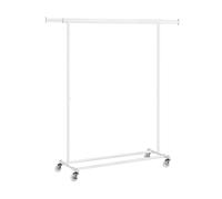 SONGMICS Burro Ropa con Ruedas, Perchero Burro Extensible con Carga Pesada, Capacidad de Carga Máx. de 90 kg, Fácil de Montar, Portátil, Blanco Clásico/Negro/Plata/Oro Pálido/Rosa Jalea/Gris Paloma Cl