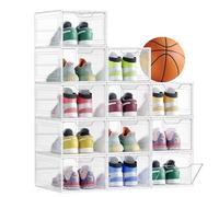 SONGMICS Cajas de Zapatos Apilables, Juego de 12, 27 x 34,5 x 19 cm
