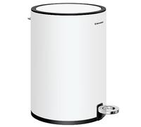SONGMICS Cubo de baño con tapa, cubo de inodoro de 3 L, cubo de basura pequeño, cierre suave, cubo interior de plástico extraíble, para dormitorio, oficina, acero, color blanco nube LTB11WT