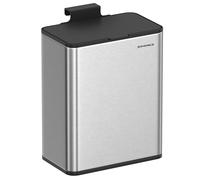 SONGMICS Cubo de Basura Colgante, Acero, 8 L, con Tapa | Para Puerta de Armario o Pared con Ganchos, Debajo del Fregadero, Baños, Plata Metálico, Colección PARRI LTB810E08