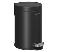 SONGMICS Cubo de Basura de Baño, 3 L, Cubo de Acero con Tapa de Cierre Suave, Cubo Interior, para Residuos, Dormitorio, Negro Tinta/Blanco Nube Negro