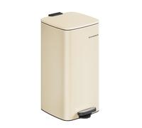 SONGMICS Cubo de Basura de Cocina, 30 L, Acero Inoxidable, Cierre Suave | Con Cubo Interior, Permanece Abierto, Dorado Pálido y Negro Tinta, Colección PLUSHIC LTB593A02