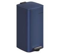 SONGMICS, cubo de basura para cocina, 30 litros, cubo de basura con pedal, acero, con cubo interior, sistema de cierre suave, función de apertura permanente, color azul noche, modelo LTB593Q02